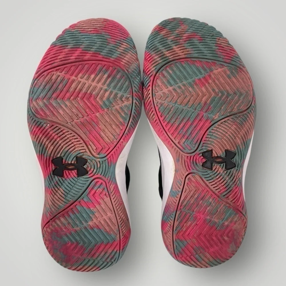 Under Armour Kids' Black Athletic Sneakers with Pink Logo